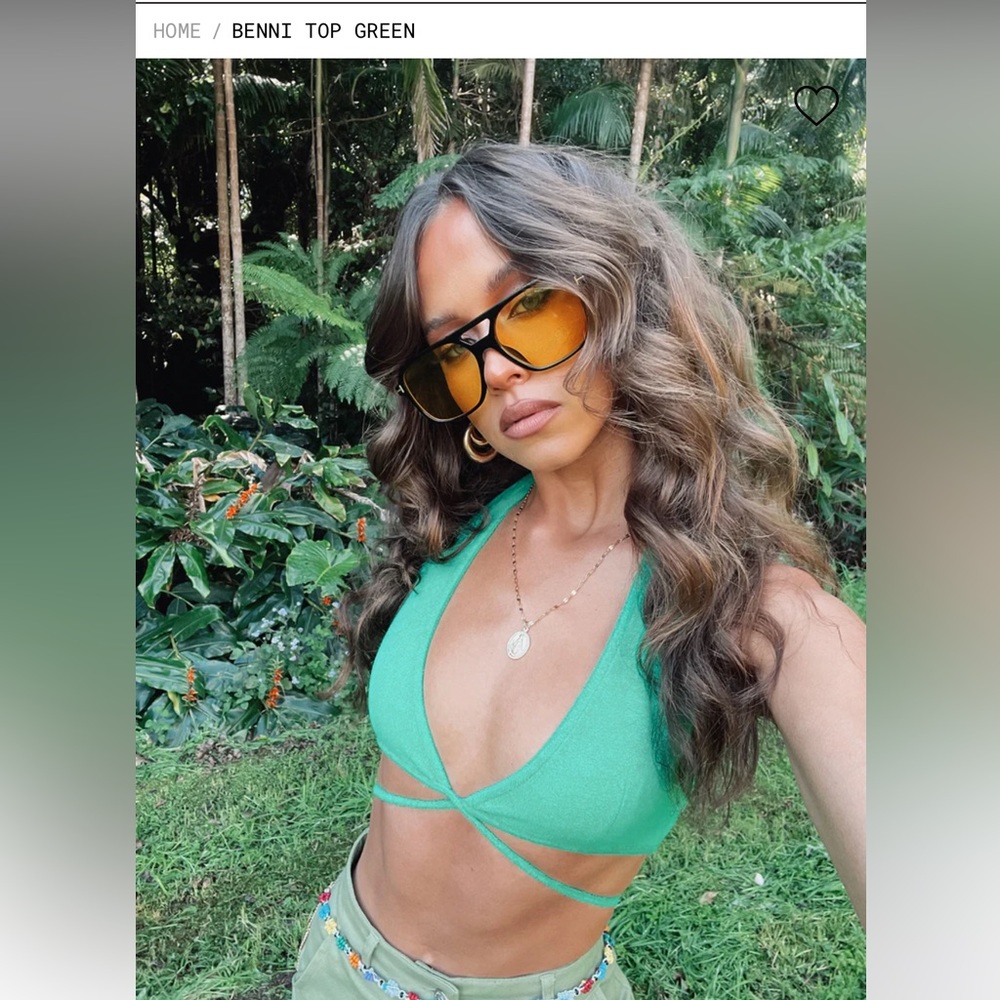 Green benni top Princess Polly